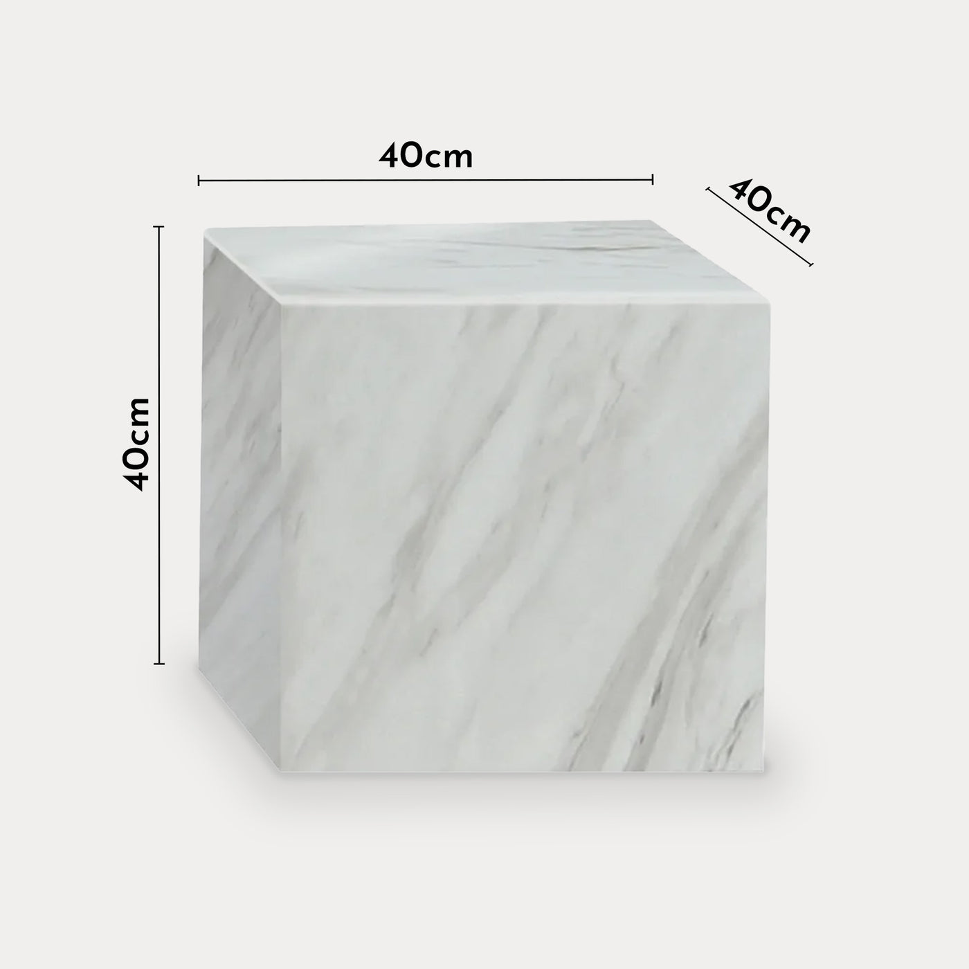 JASMIA Table basse carré marbre d'ingénierie blanc