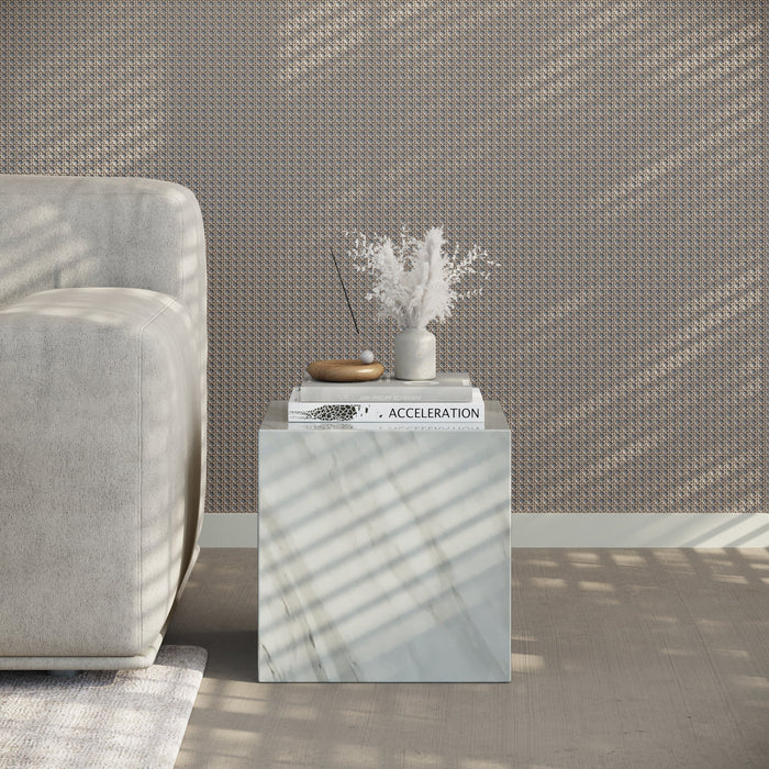JASMIA Table basse carré marbre d'ingénierie blanc
