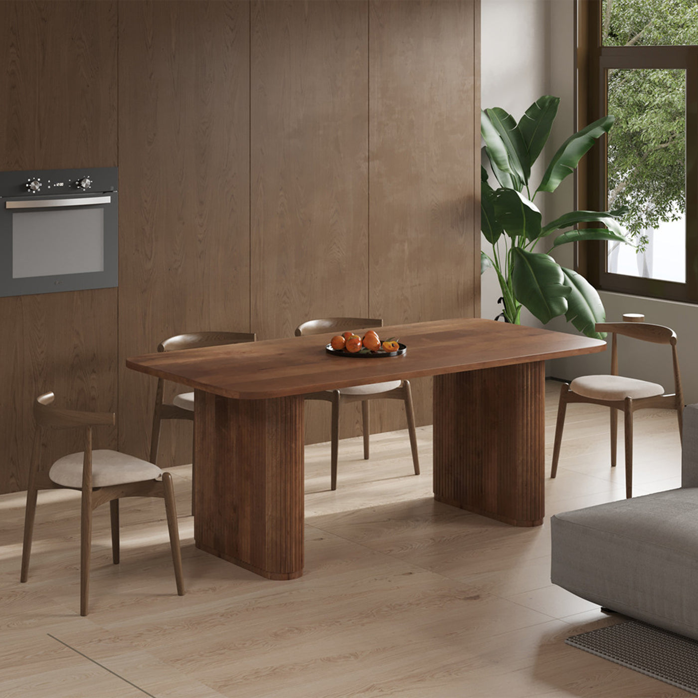 JEAN XL Table à manger en bois de manguier brun clair 200 cm