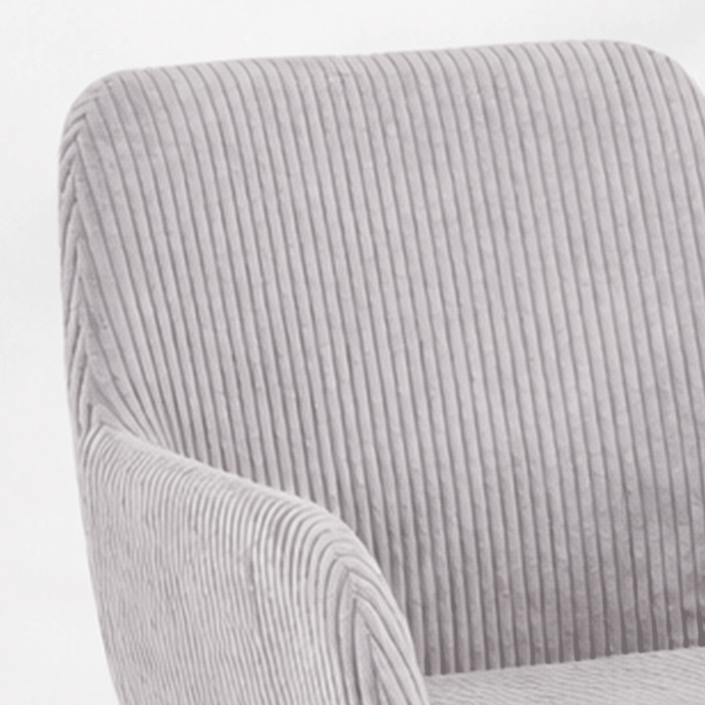 JESSIE Lot de 2 chaises en velours côtelé gris clair pieds en métal noir