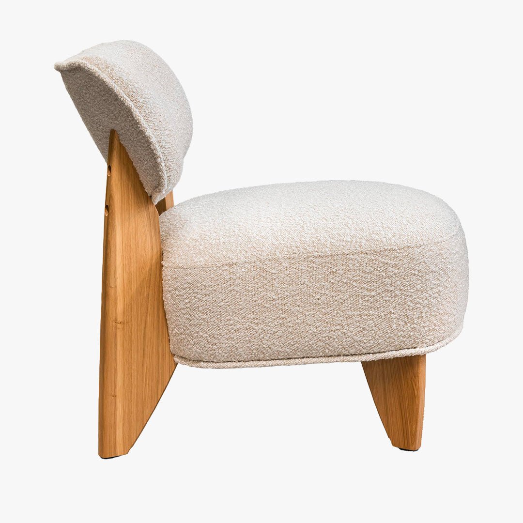 JEYZ Fauteuil design effet peau de mouton beige - Fauteuils - Mobilier Deco