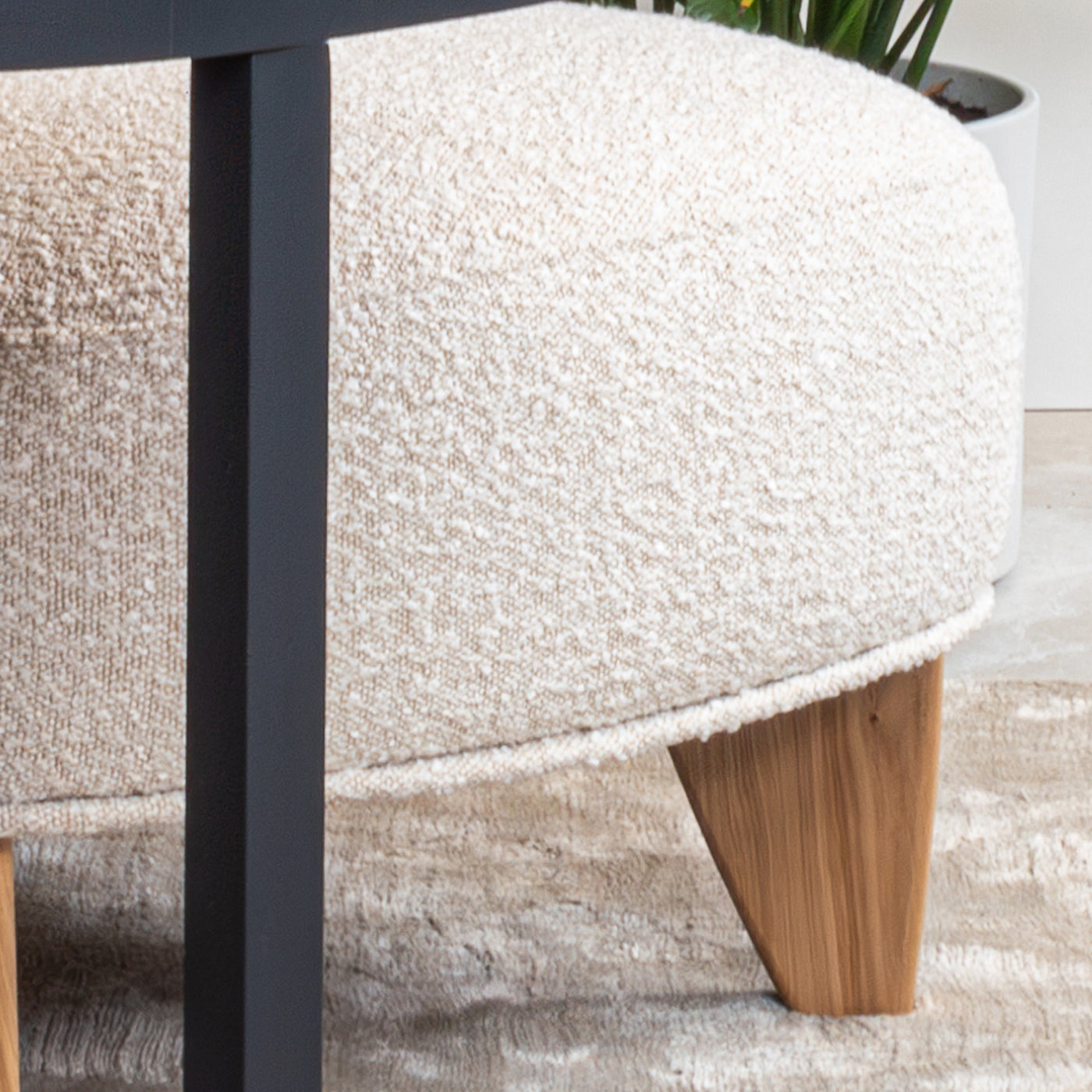 JEYZ Fauteuil design effet peau de mouton beige