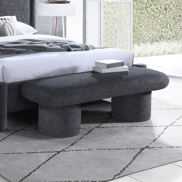 JONA Banquette design effet peau de mouton anthracite