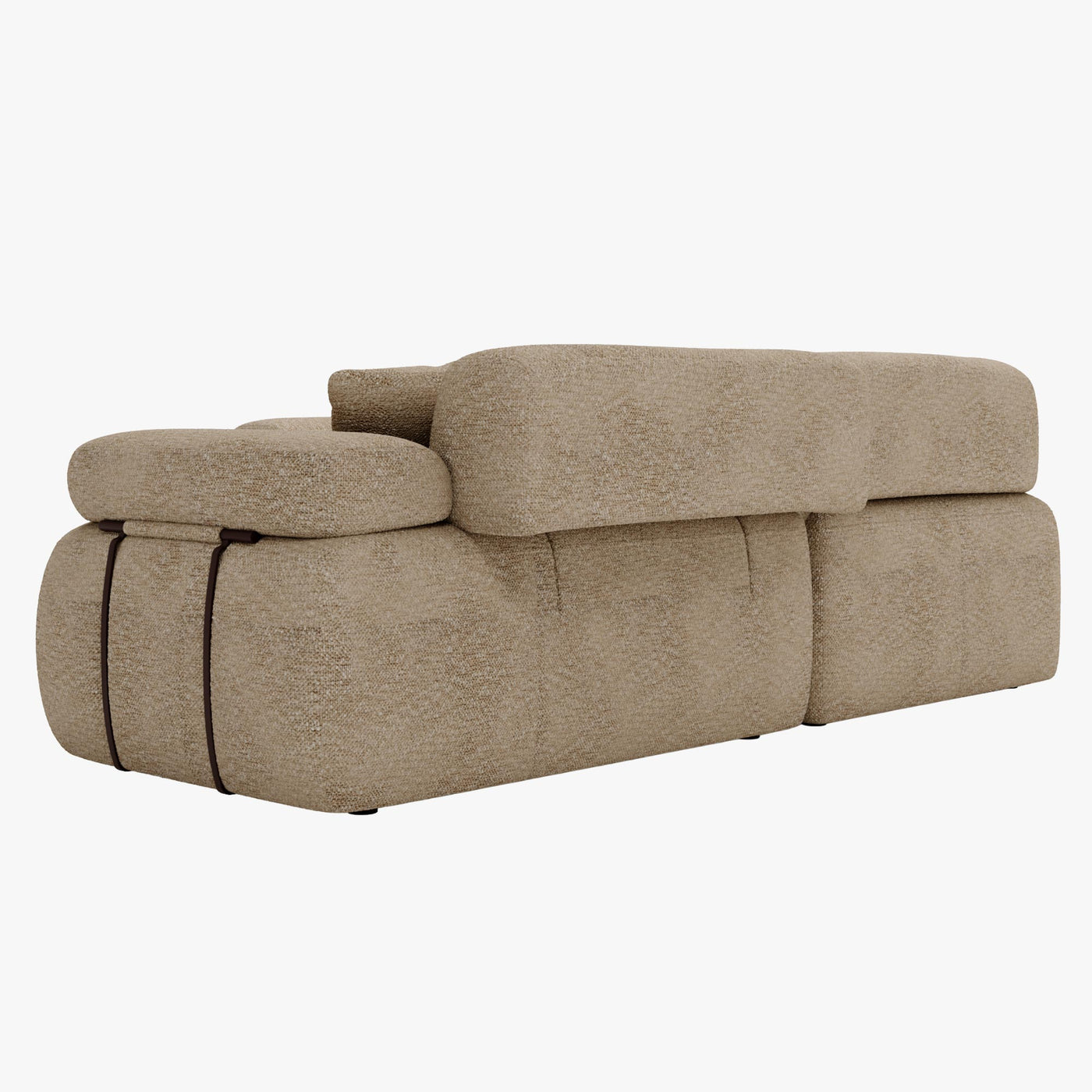 KAELA Canapé d'angle réversible avec dossier amovible en tissu beige foncé - Canapés d'angle - Mobilier Deco