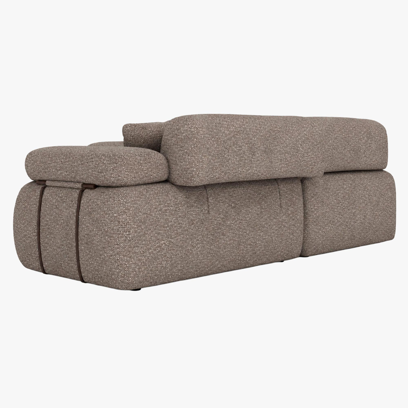 KAELA Canapé d'angle réversible avec dossier amovible en tissu taupe - Canapés d'angle - Mobilier Deco