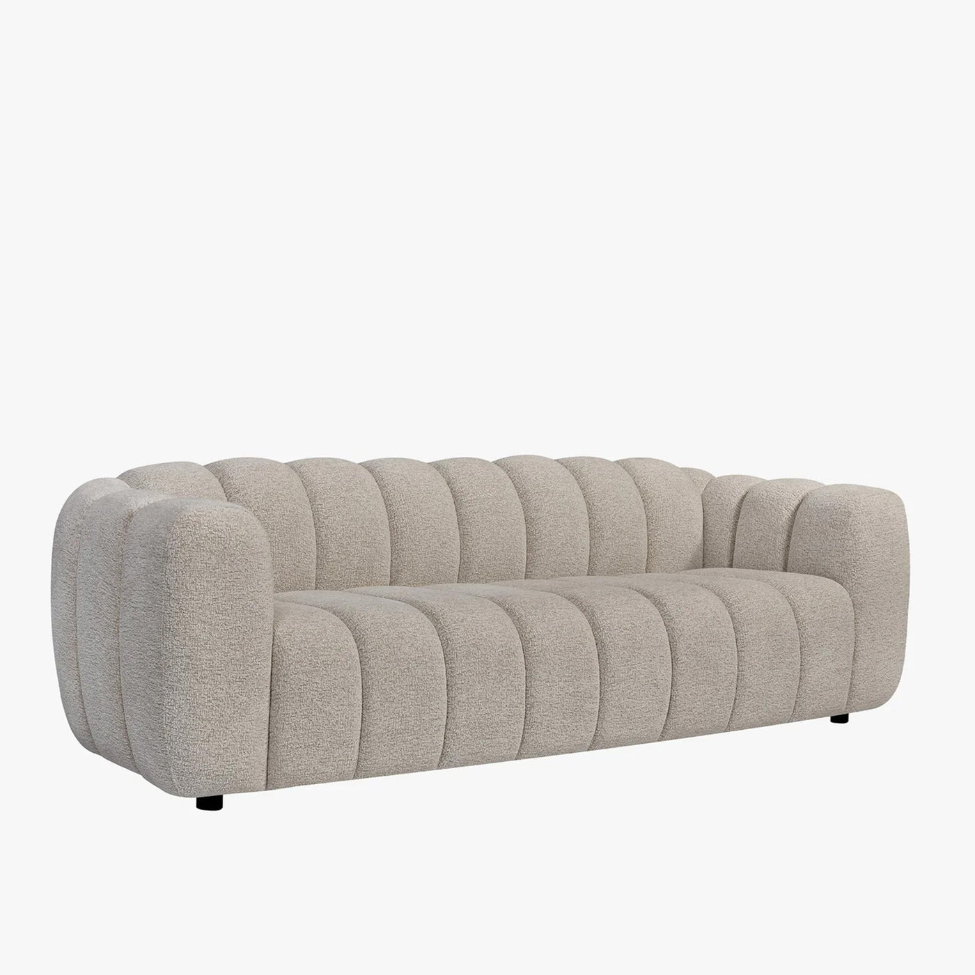 KALIS Canapé 3 places en tissu texturé beige - Canapés fixes - Mobilier Deco