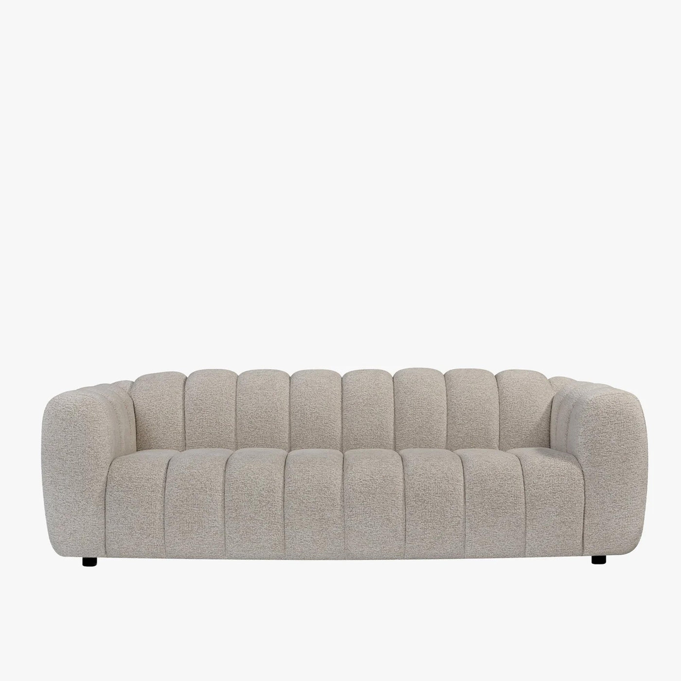 KALIS Canapé 3 places en tissu texturé beige - Canapés fixes - Mobilier Deco