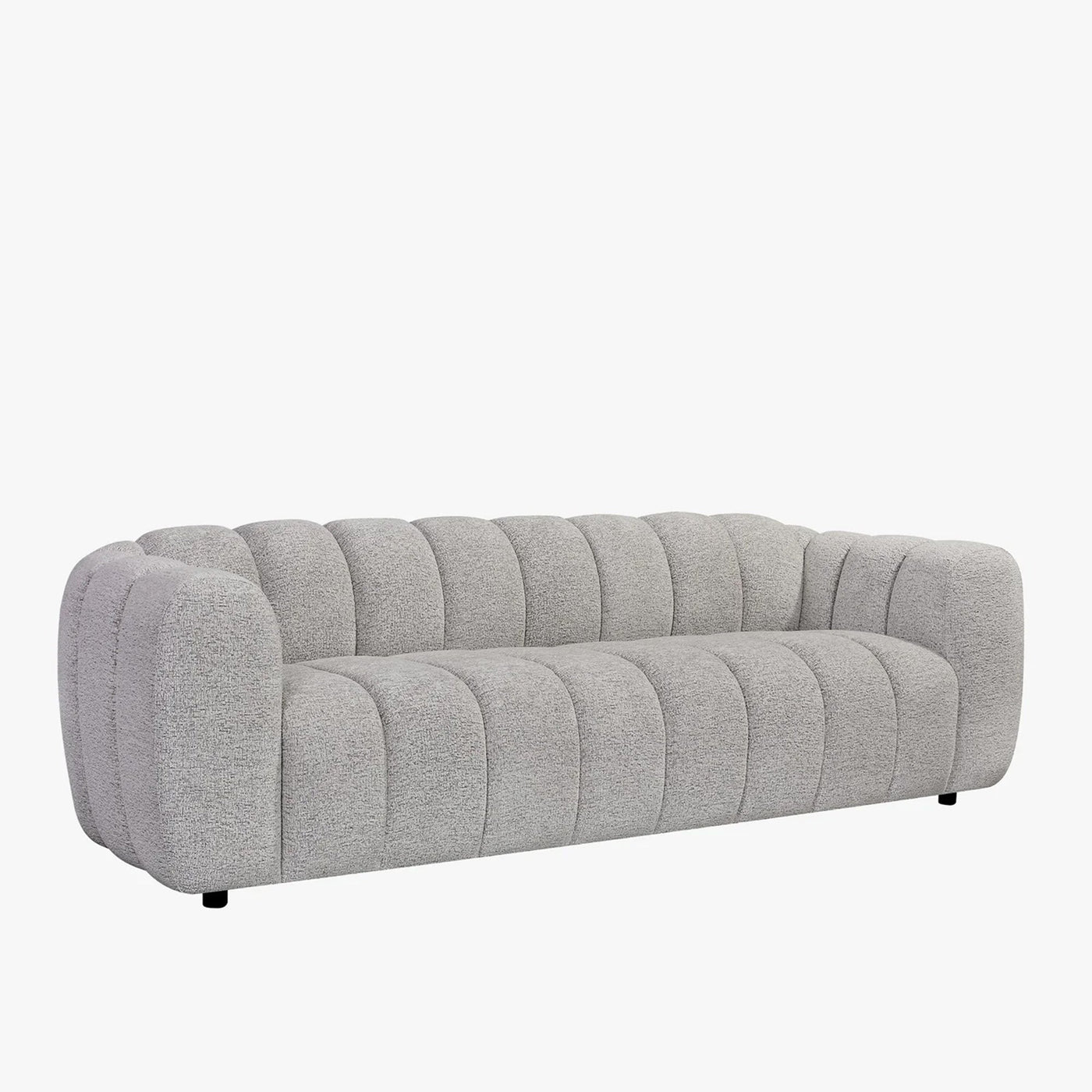 KALIS Canapé 3 places en tissu texturé gris - Canapés fixes - Mobilier Deco