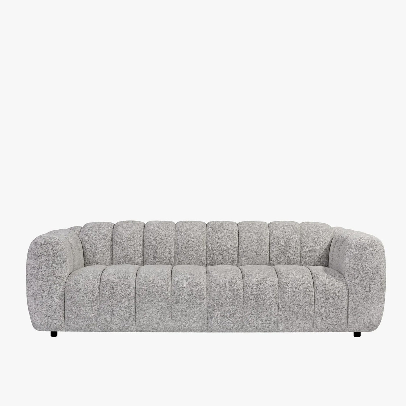 KALIS Canapé 3 places en tissu texturé gris - Canapés fixes - Mobilier Deco