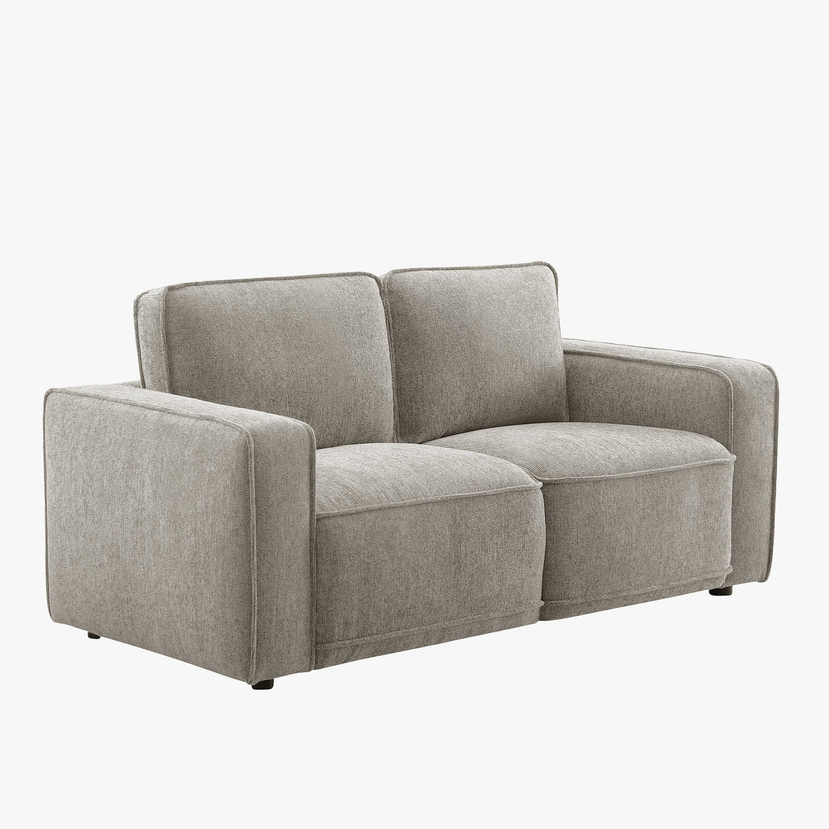 KALYA Canapé 2 places en tissu taupe - Canapés fixes - Mobilier Deco