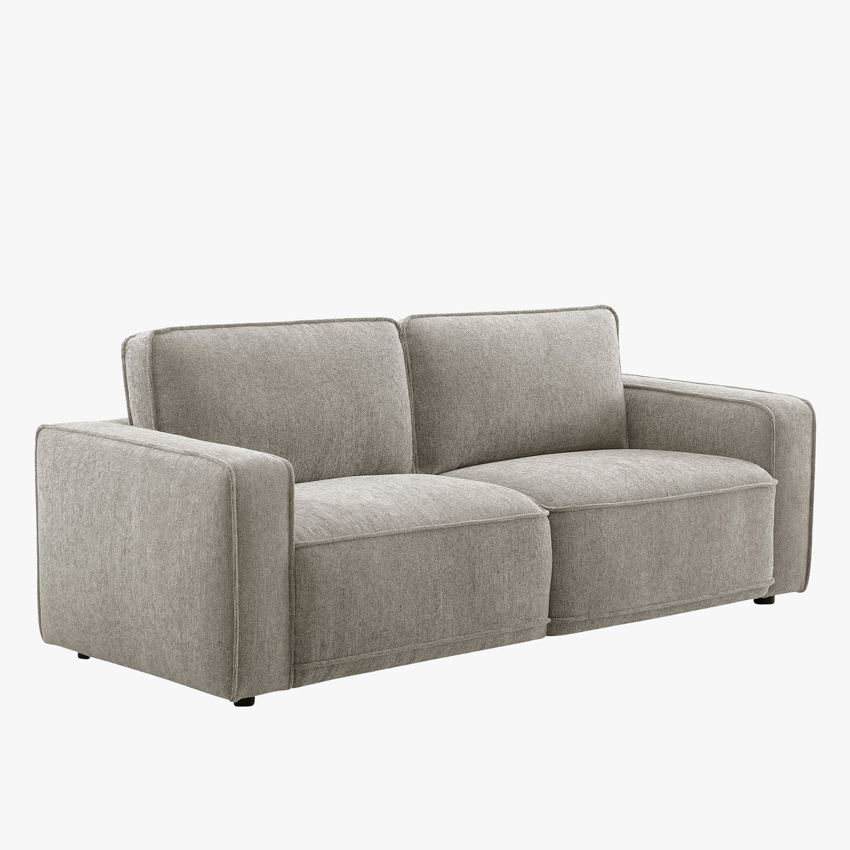 KALYA Canapé 3 places en tissu taupe - Canapés fixes - Mobilier Deco
