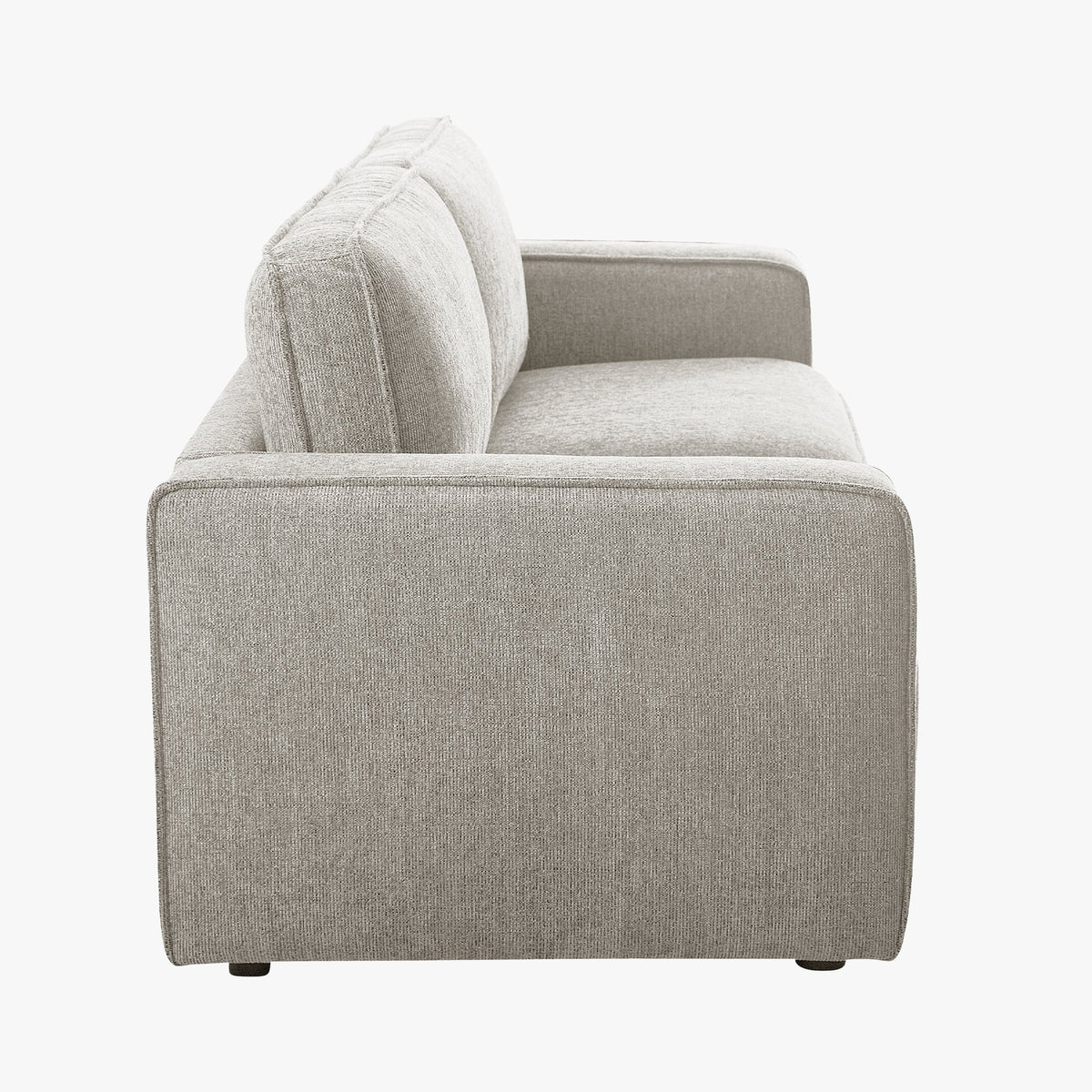 KALYA Canapé 3 places en tissu taupe - Canapés fixes - Mobilier Deco