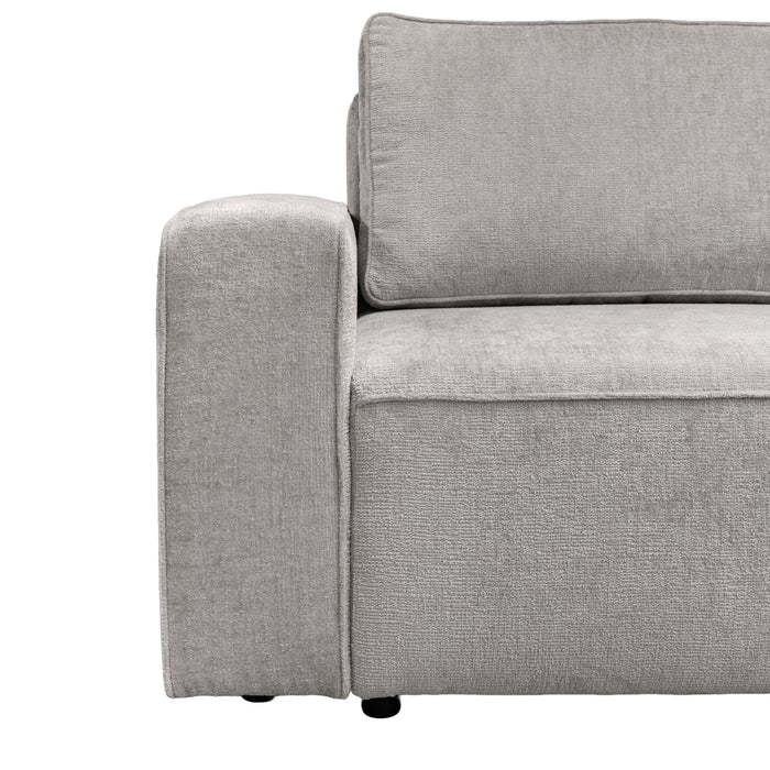 KARLOS Canapé 3 places convertible en tissu gris clair