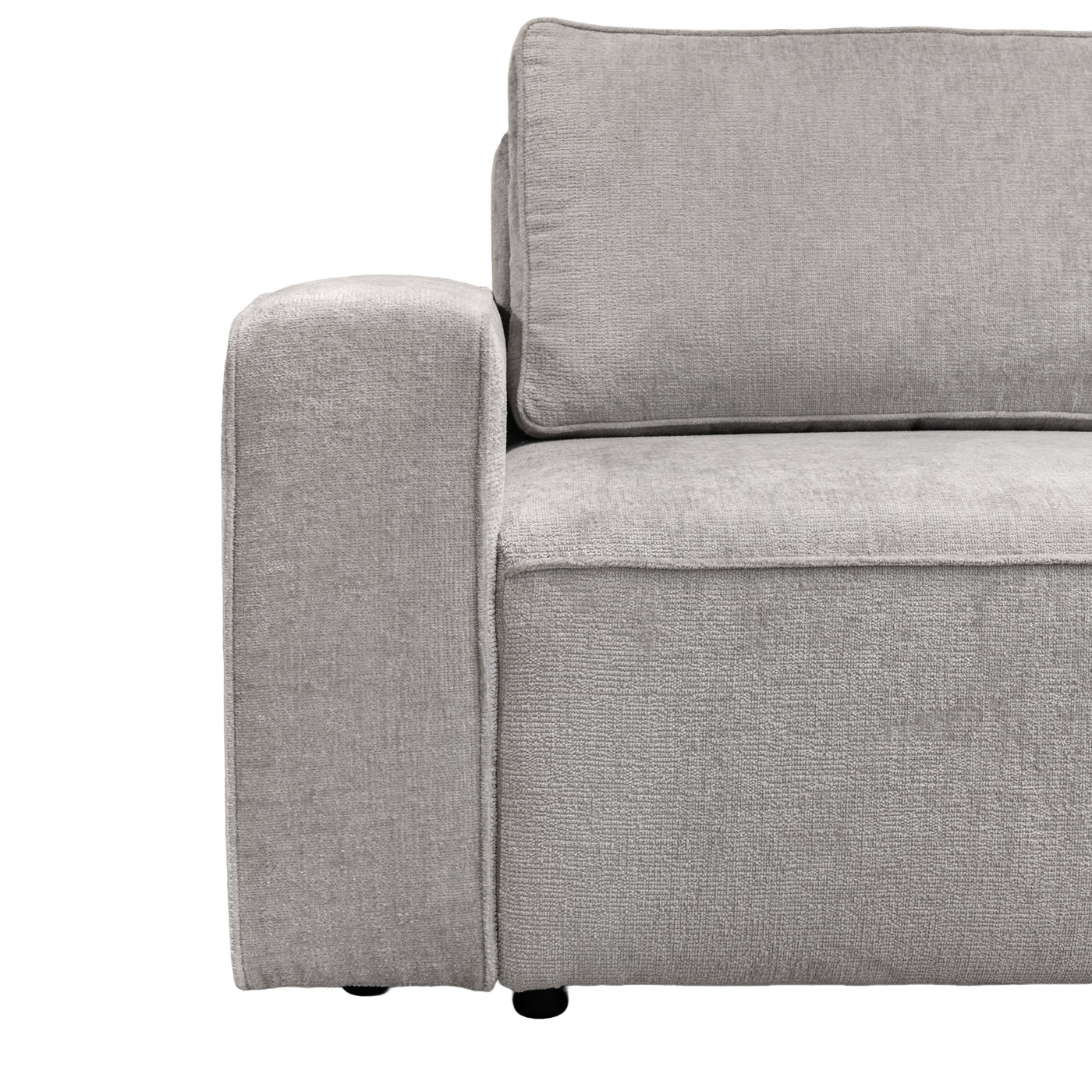 KARLOS Canapé 3 places convertible en tissu gris clair