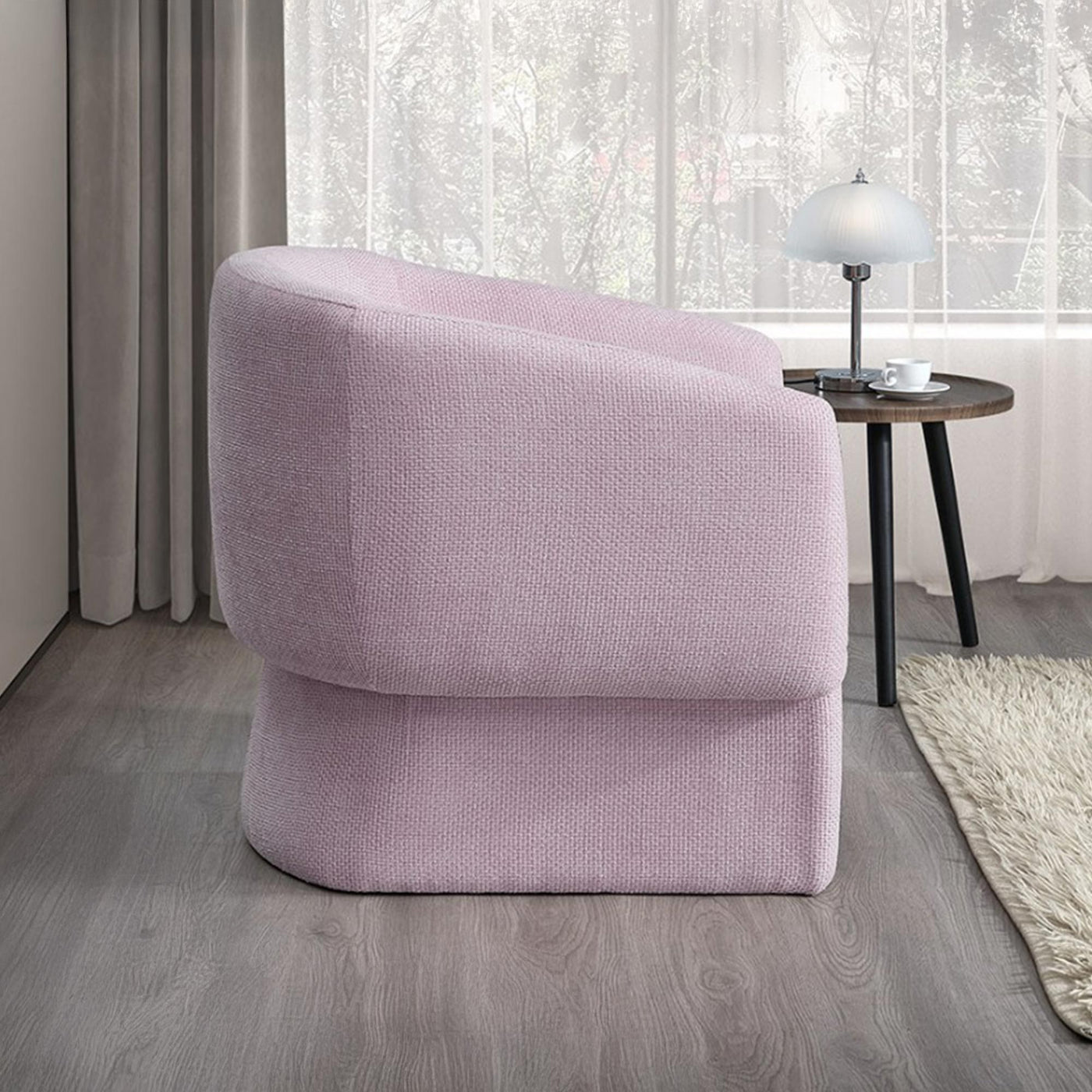 KAYLI Fauteuil cabriolet en tissu rose