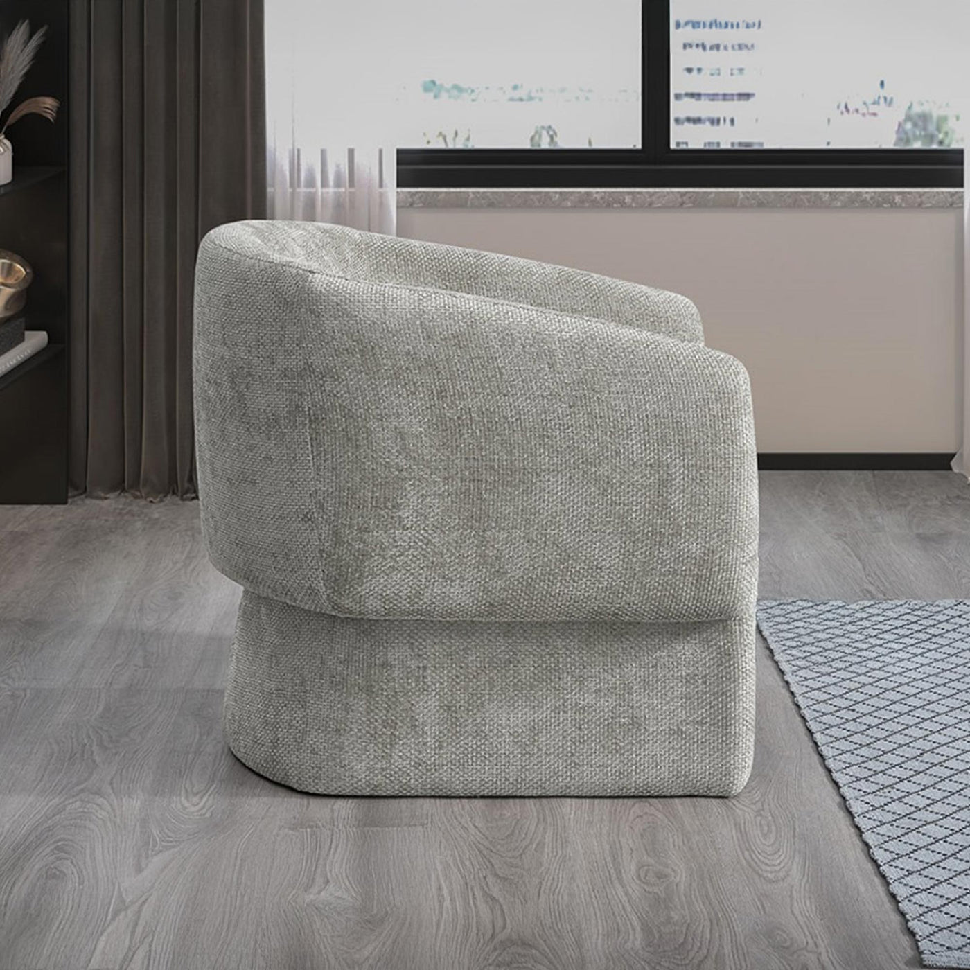 KAYLI Fauteuil cabriolet en tissu taupe