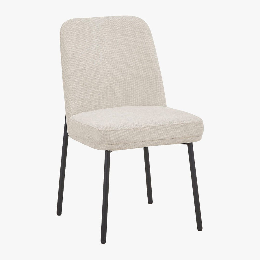 KAYNA Lot de 2 chaises en tissu beige pieds en métal noir — aperçu vidéo