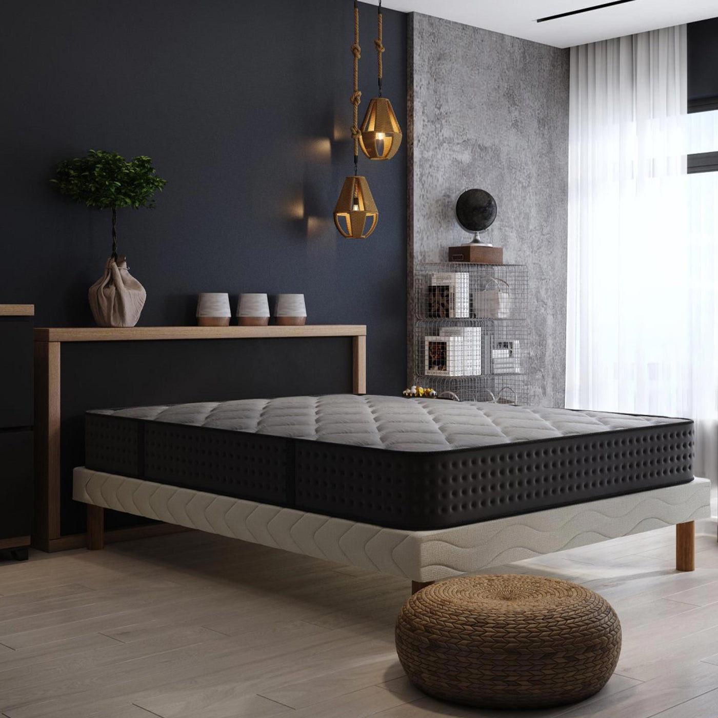 KENAN Ensemble sommier + matelas 26 cm 160x200