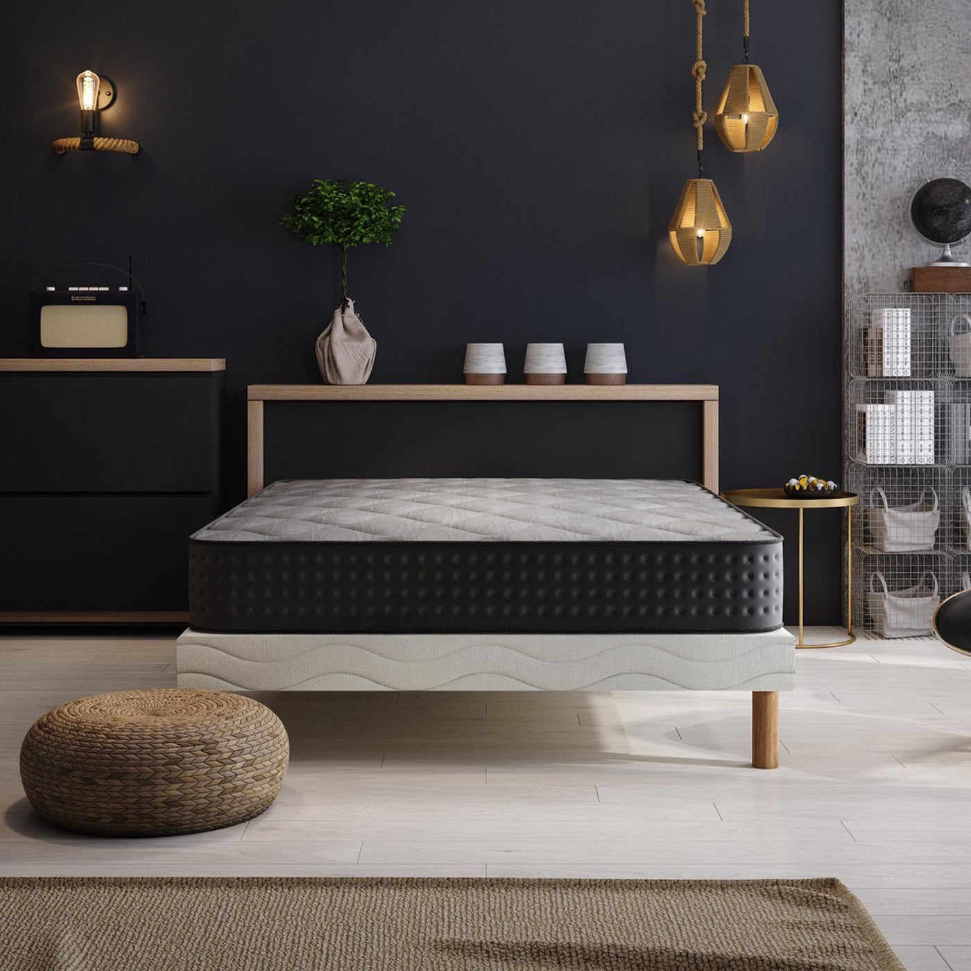 KENAN Ensemble sommier + matelas 26 cm 160x200
