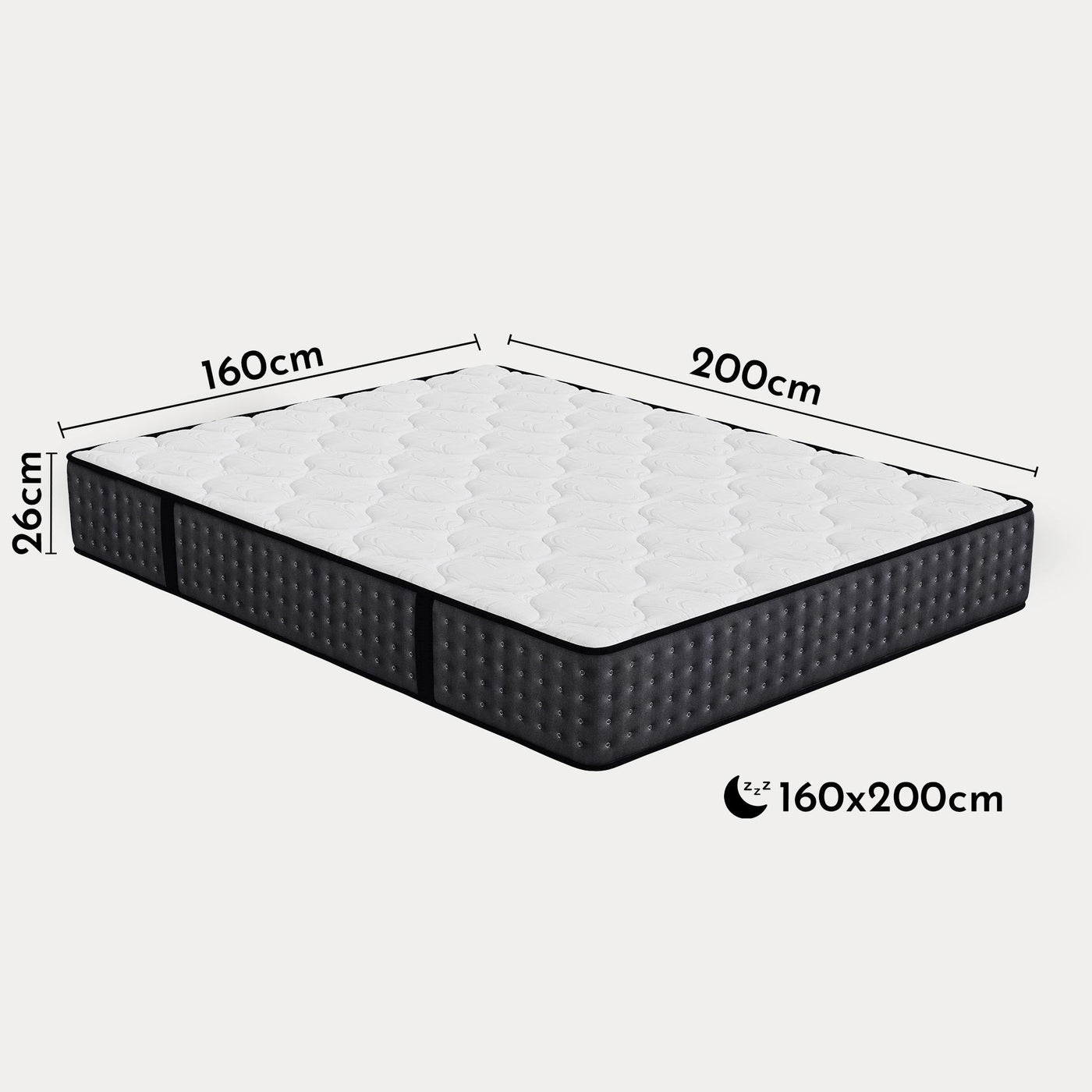 KENAN Matelas en mousse épaisseur 26 cm - 160x200 cm - Matelas - Mobilier Deco