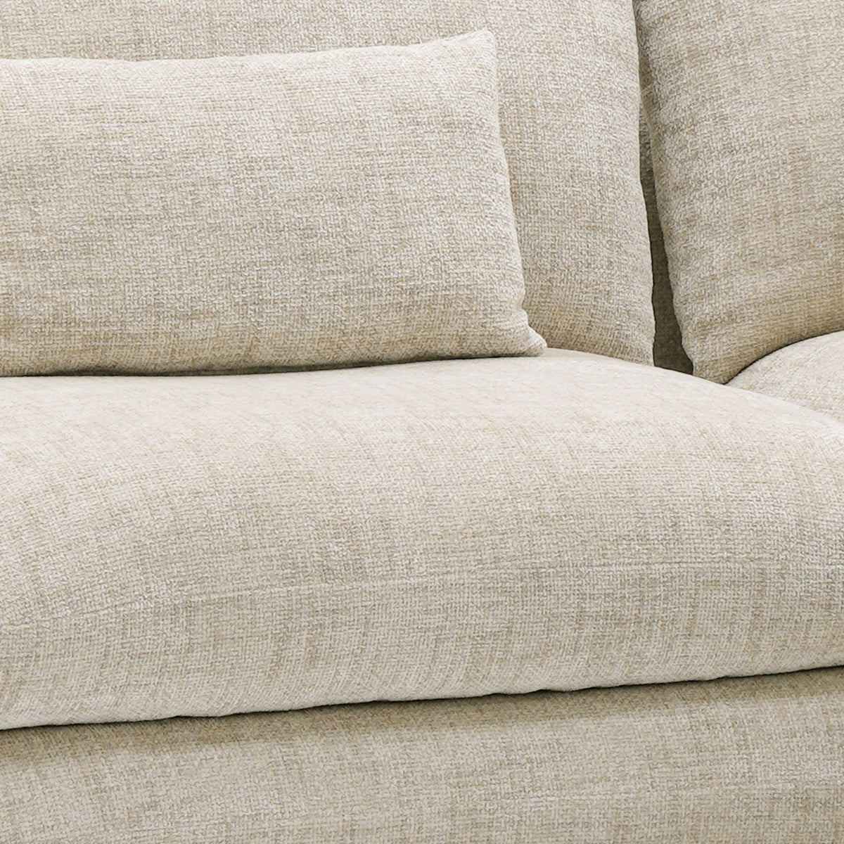 KENDAL Canapé d'angle en tissu beige - Angle droit - Canapés d'angle - Mobilier Deco