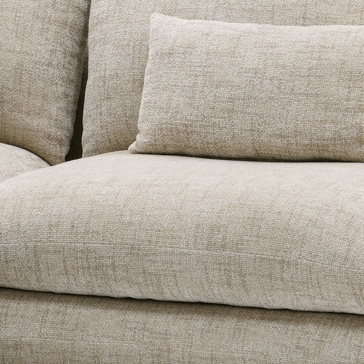 KENDAL Canapé d'angle en tissu taupe - Angle gauche - Canapés d'angle - Mobilier Deco