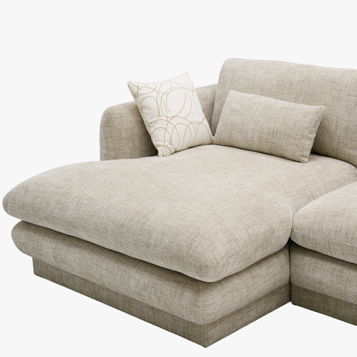 KENDAL Canapé d'angle en tissu taupe - Angle gauche - Canapés d'angle - Mobilier Deco