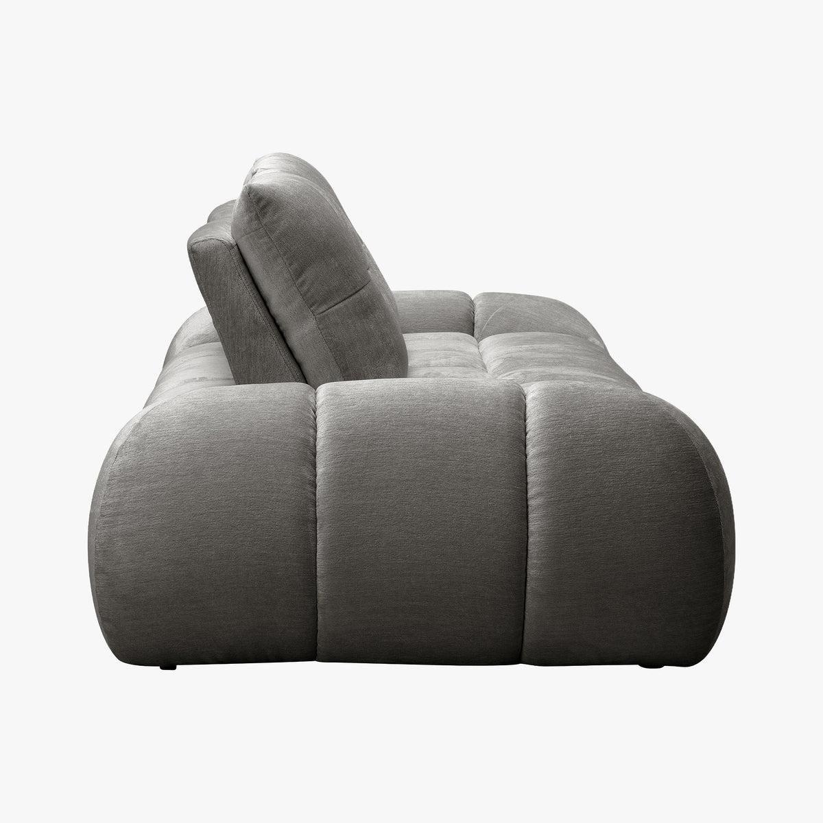 KESSY Canapé 3 places avec dossier amovible en tissu capitonné gris - Canapés fixes - Mobilier Deco