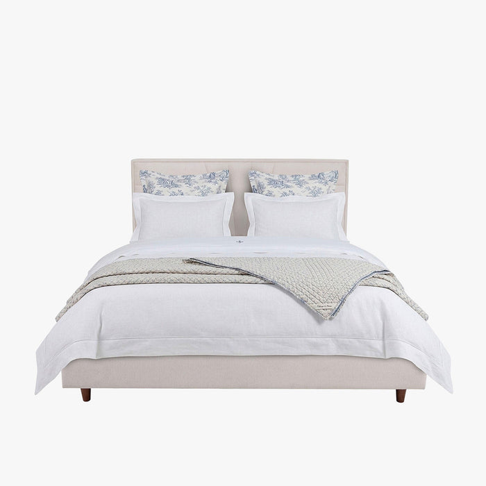 KIRA Lit double en tissu avec coffre en tissu beige 180x200 cm