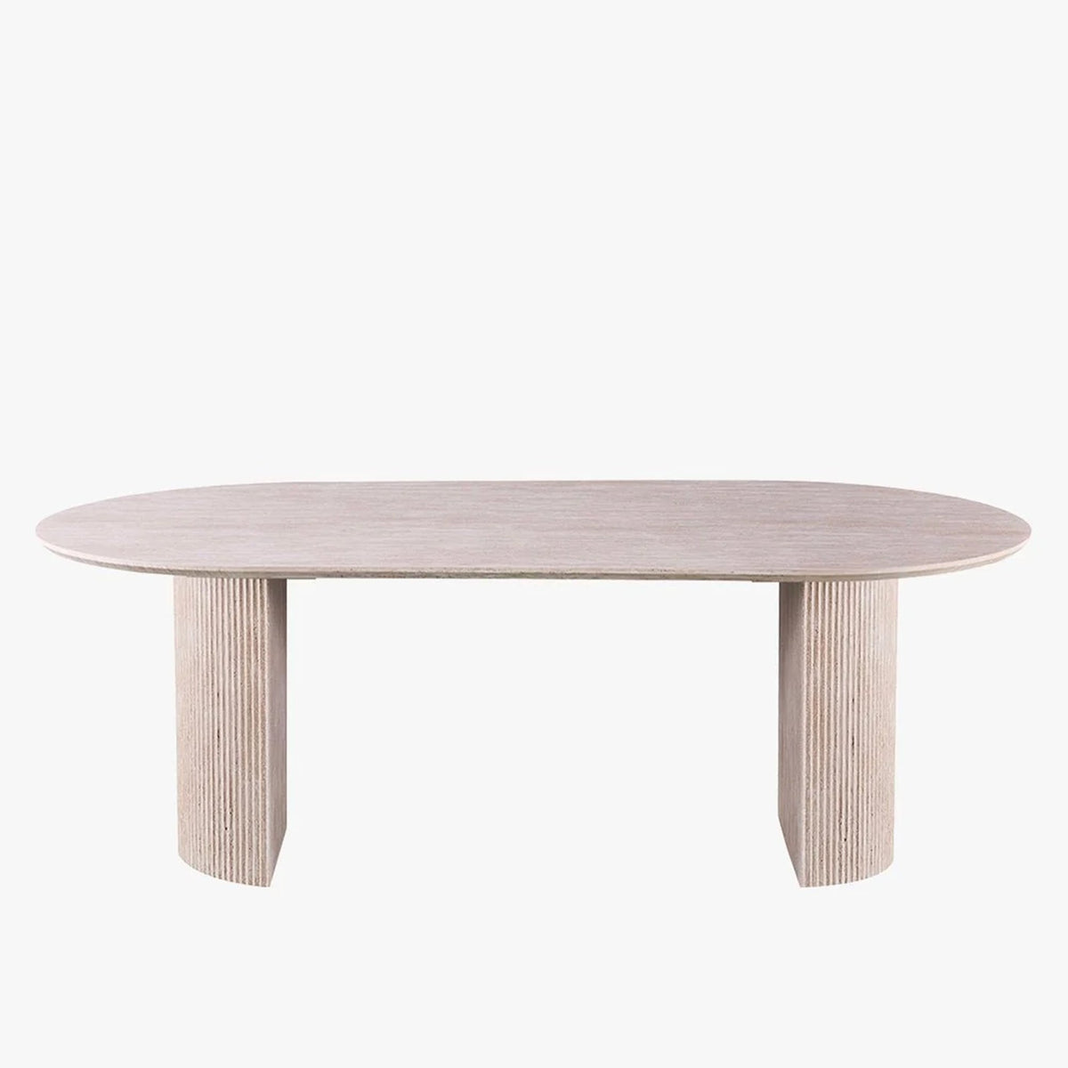 LAGOS - 220 Table à manger ovale couleur travertin 220 cm - Table à manger - Mobilier Deco