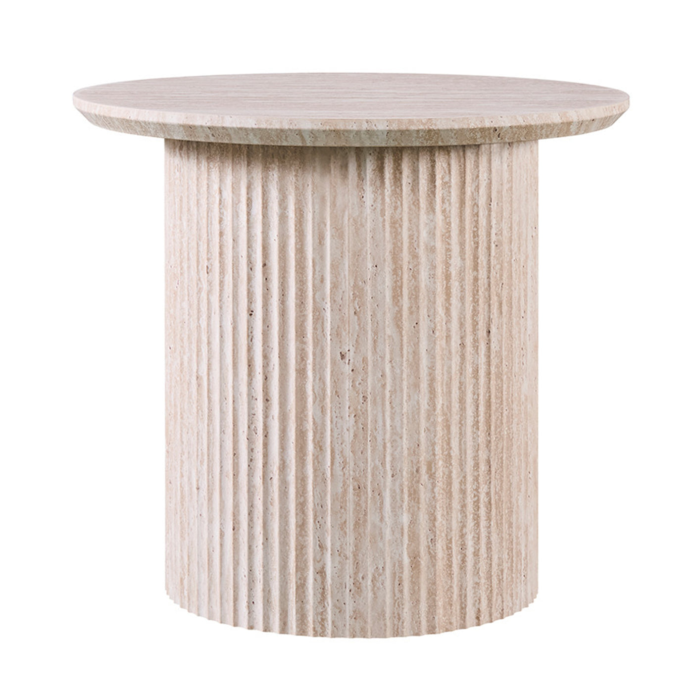 LAGOS - 50 Table d'appoint couleur travertin D50 cm