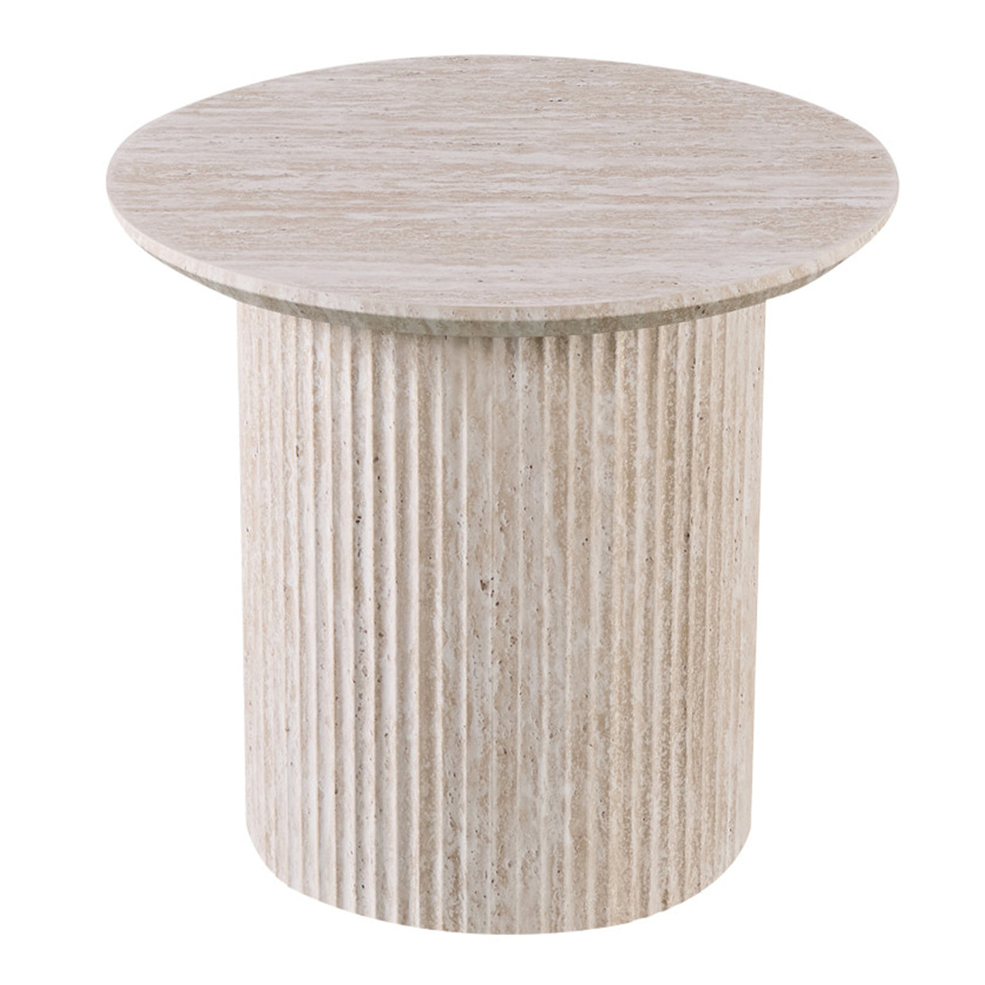 LAGOS - 50 Table d'appoint couleur travertin D50 cm
