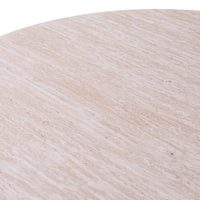 LAGOS - 80 Table basse ronde couleur travertin D80 cm
