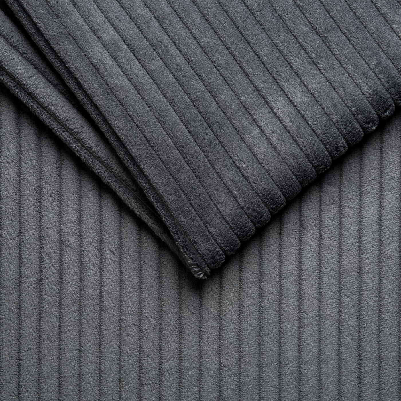 LANA Canapé d'angle convertible et réversible avec coffre en tissu gris foncé