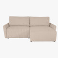 LANA Canapé d'angle convertible et réversible avec coffre en tissu beige
