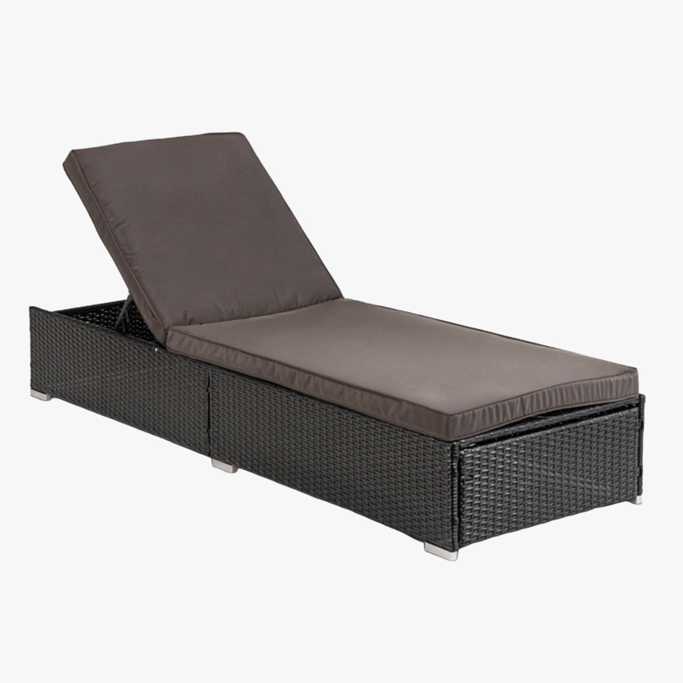 LARGO Fauteuil de jardin en rotin et tissu marron - Mobilier de jardin - Mobilier Deco