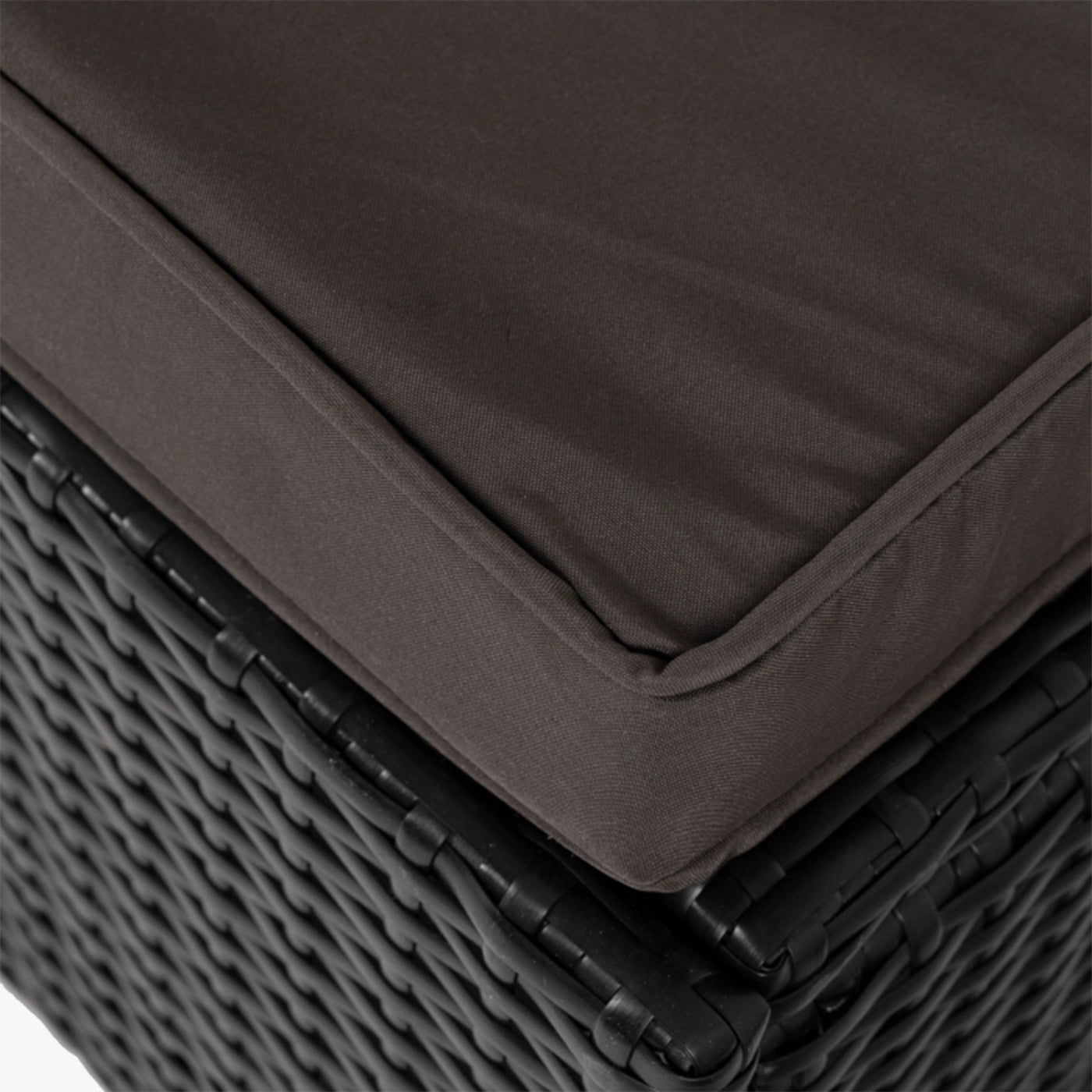 LARGO Fauteuil de jardin en rotin et tissu marron