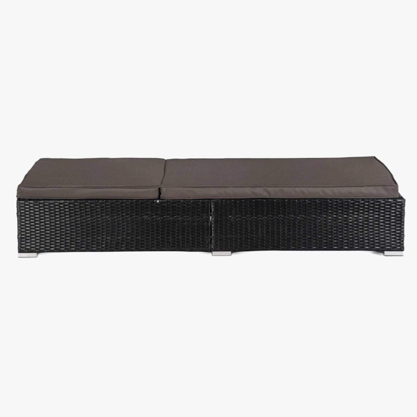 LARGO Fauteuil de jardin en rotin et tissu marron