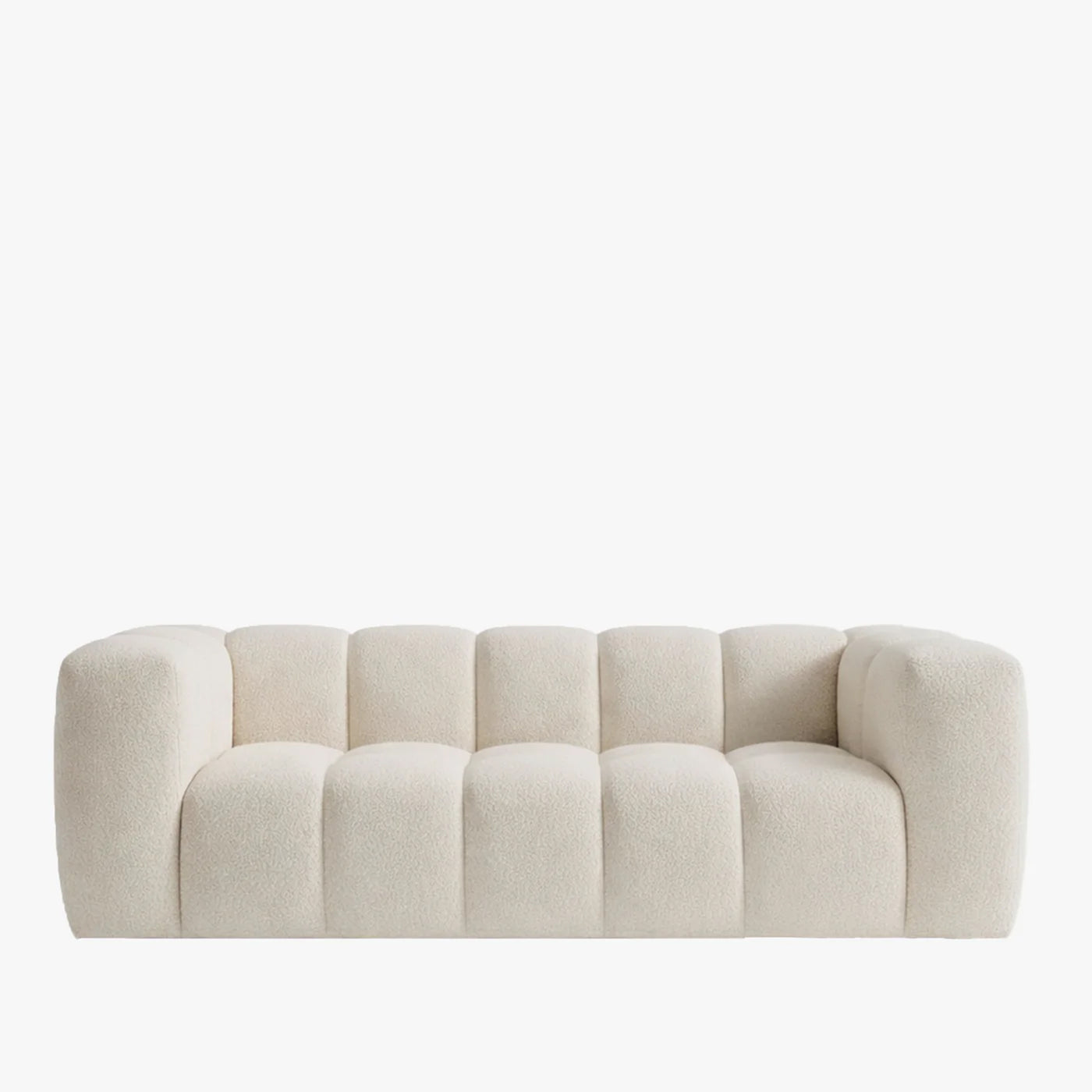 LAYANE Canapé 3 places tissu bouclette beige