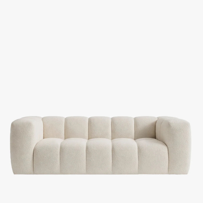 LAYANE Canapé 3 places tissu bouclette beige