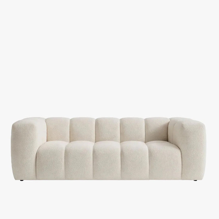 LAYANE Canapé 3 places tissu bouclette beige