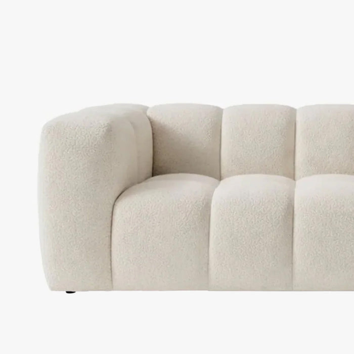 LAYANE Canapé 3 places tissu bouclette beige