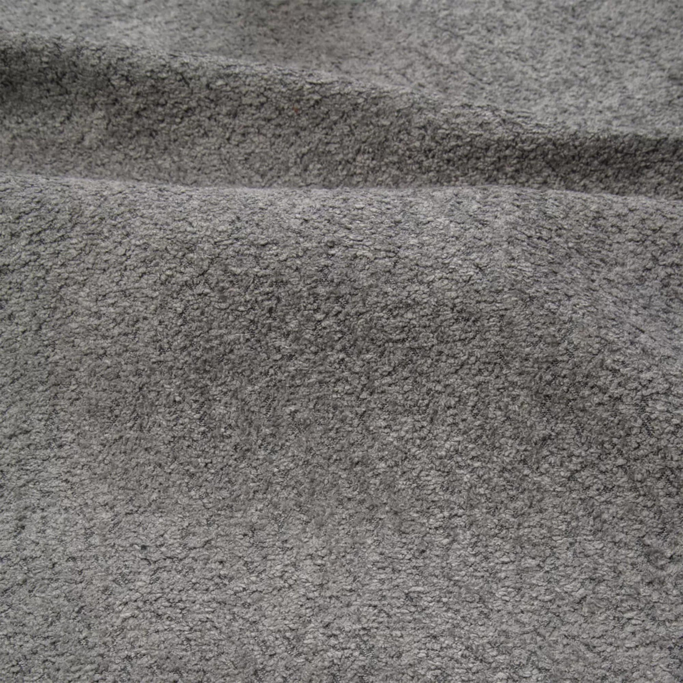 LAYANE Canapé d'angle tissu bouclette gris - Angle droit