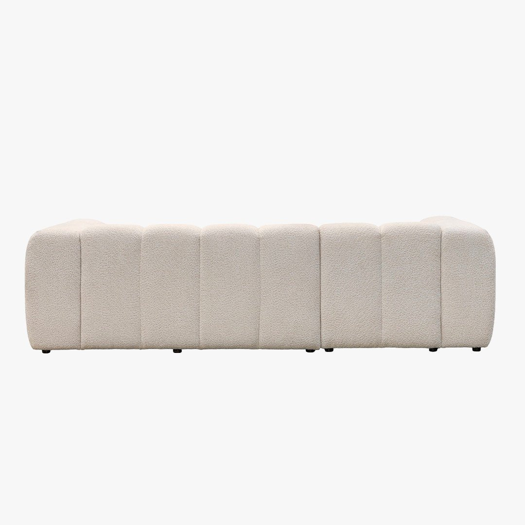 LAYANE Canapé d'angle tissu bouclette beige - Angle gauche - Canapés d'angle - Mobilier Deco