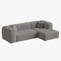 LAYANE Canapé d'angle tissu bouclette gris - Angle droit