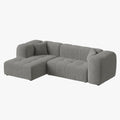 LAYANE Canapé d'angle  tissu bouclette gris - Angle gauche