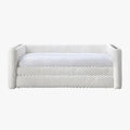 LEANA Lit gigogne tissu blanc 90x190 cm
