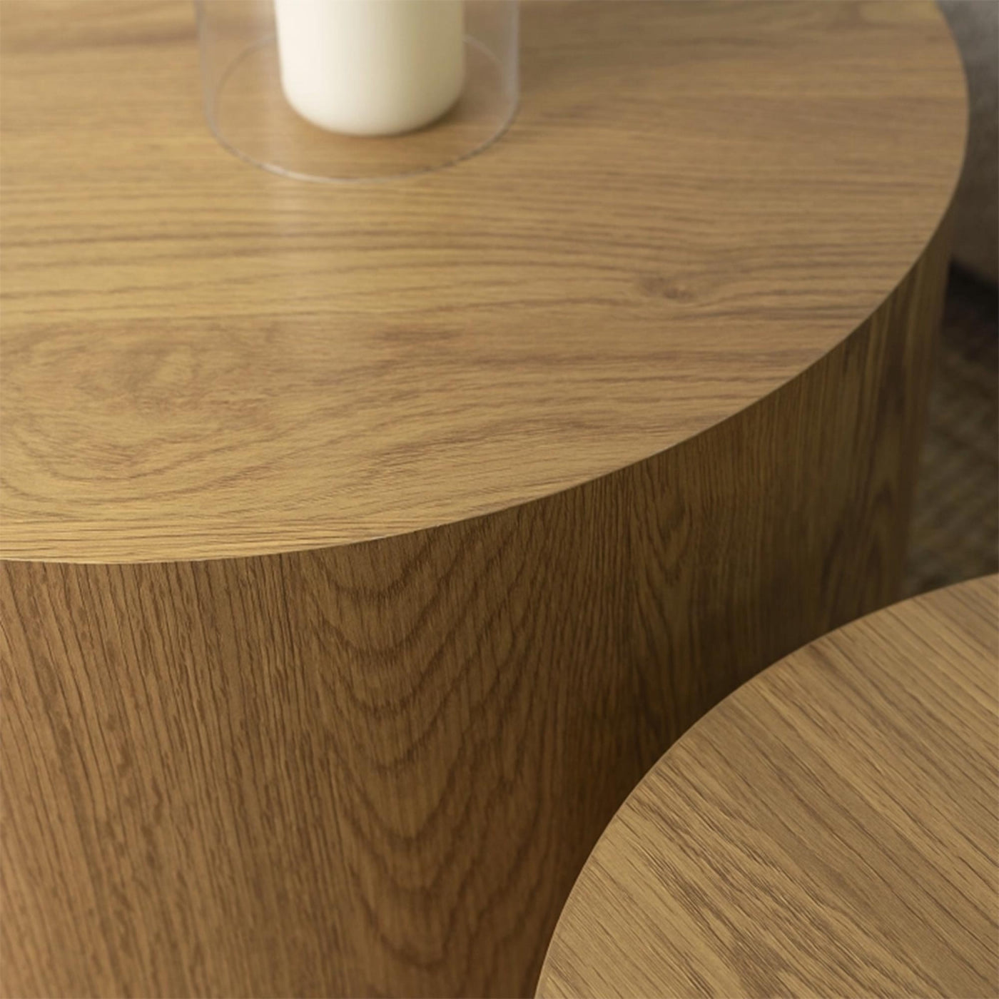 LEILA Lot de 2 tables basses couleur bois clair - Table basse - Mobilier Deco