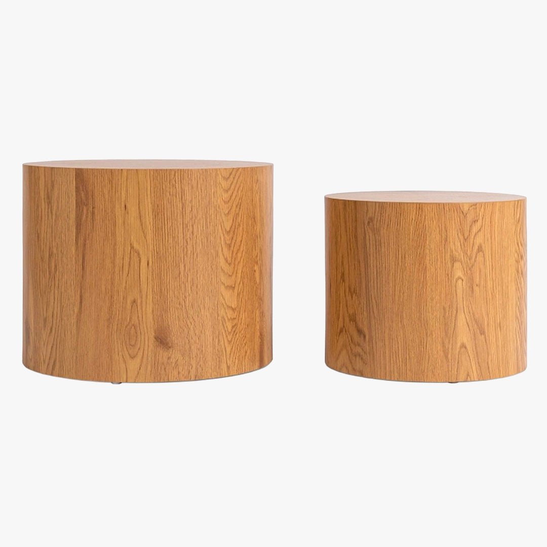 LEILA Lot de 2 tables basses couleur bois clair - Table basse - Mobilier Deco