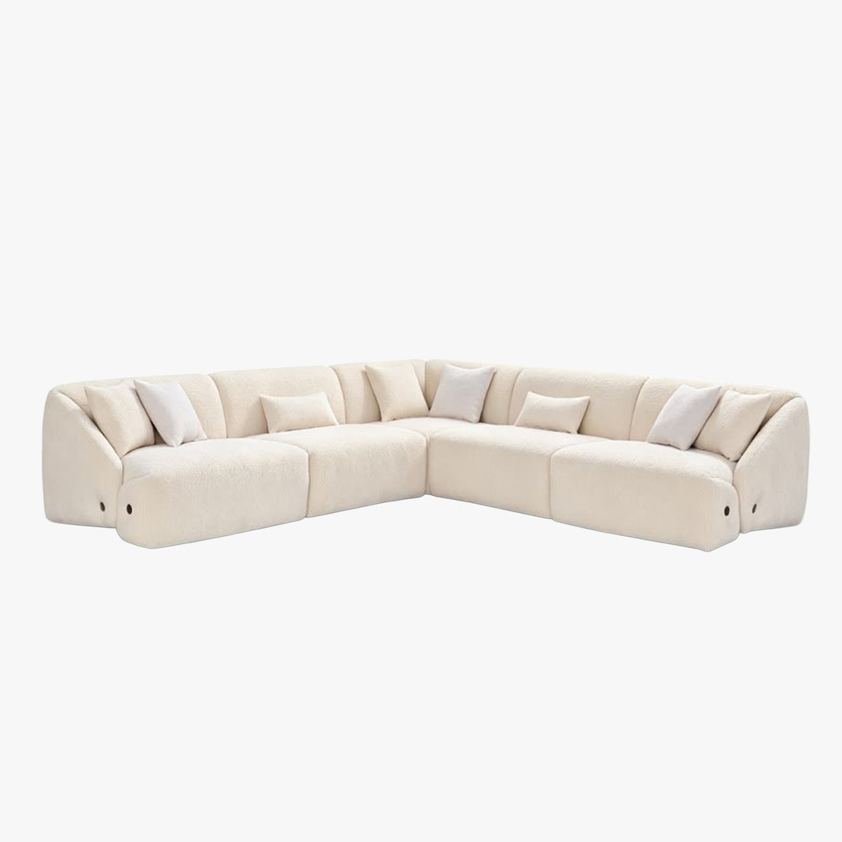 LENA Canapé d'angle modulable en tissu beige - Canapés d'angle - Mobilier Deco
